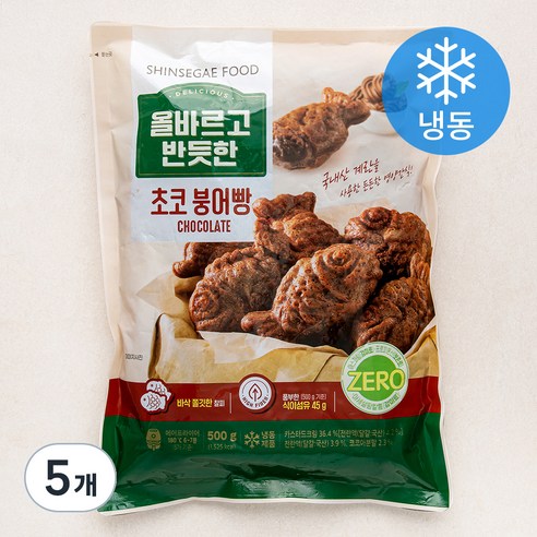 올반 초코 붕어빵 (냉동), 500g, 5개