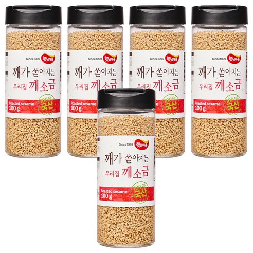 햇님마을 국산 100% 깨가 쏟아지는 우리집 깨소금, 100g, 5개