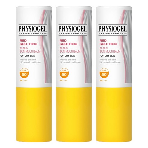 피지오겔 레드 수딩 AI 에어리 썬 멀티밤 SPF50+ PA++++, 7g, 3개