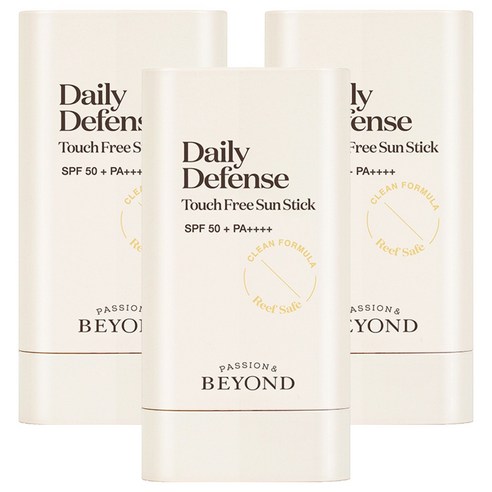 비욘드 데일리 디펜스 터치 프리 선스틱 SPF50+ PA++++, 18g, 3개
