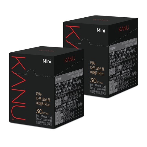 카누 미니 다크 로스트 아메리카노 원두커피믹스, 0.9g, 30개입, 2개