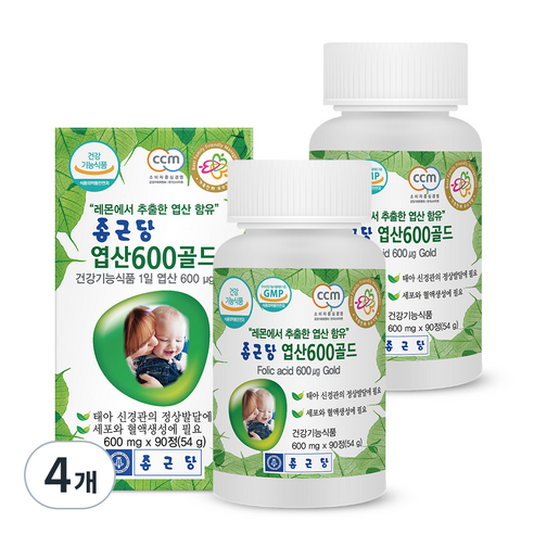 종근당 엽산600 골드 3개월분, 90정, 4개