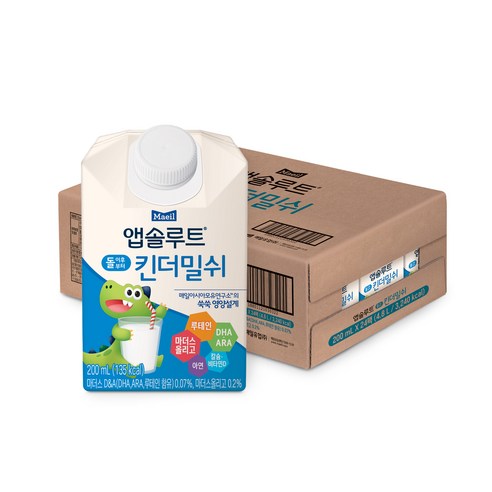 앱솔루트 킨더밀쉬, 우유맛, 200ml, 24개