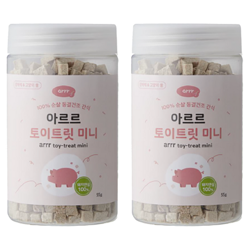 동원아르르 강아지 토이트릿 미니 동결건조 간식, 돼지안심, 55g, 2개