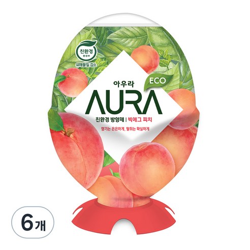 아우라 빅에그 실내용 방향제 피치, 440ml, 6개