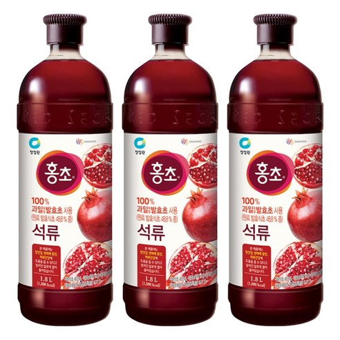 홍초 석류식초, 1.8L, 3개