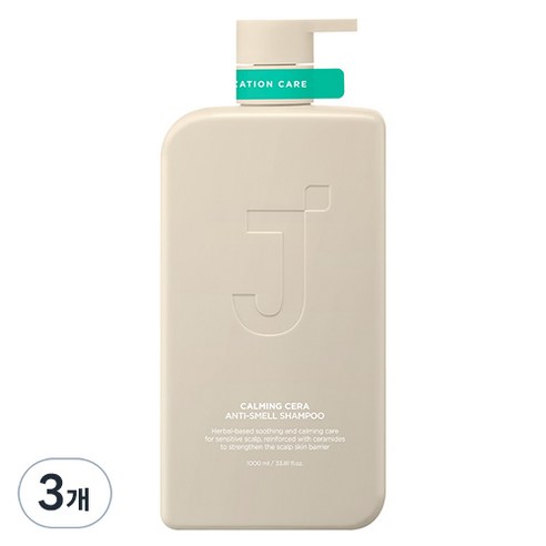 제이숲 카밍 세라 정수리 냄새 쿨 비듬 샴푸 시트러스 허브향, 1000ml, 3개