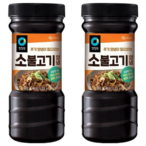 청정원 소불고기양념, 840g, 2개