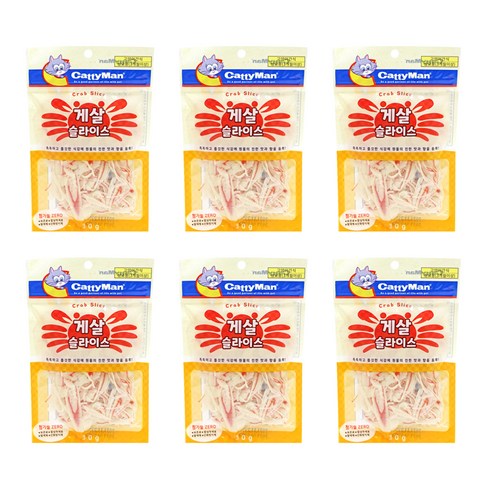 캐티맨 게살 슬라이스, 게살맛, 30g, 6개