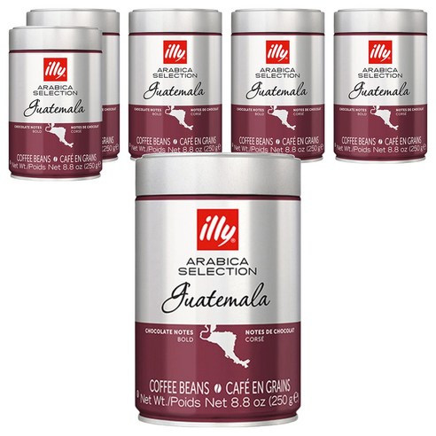 일리 아라비카 셀렉션 과테말라 원두, 홀빈(분쇄안함), 250g, 6개