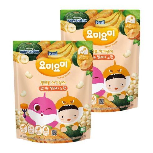 요미요미 유기농 쌀과자, 노랑, 25g, 2개