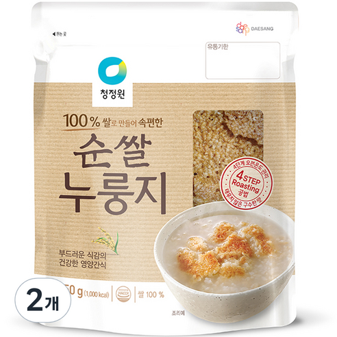 청정원 순쌀 누룽지, 250g, 2개