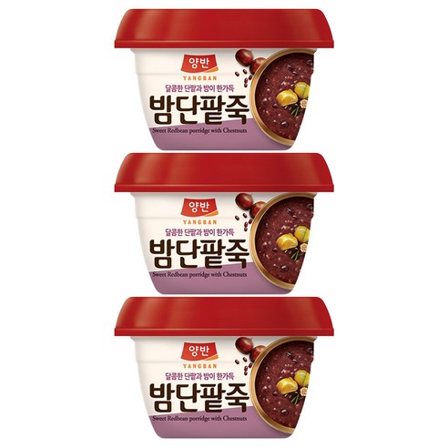 양반 밤 단팥죽, 285g, 3개