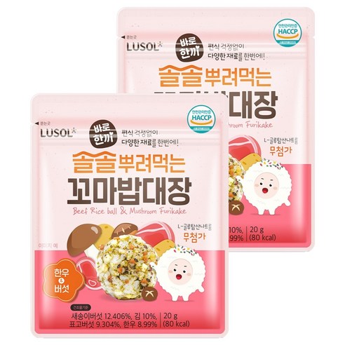 루솔 바로한끼 솔솔뿌려먹는 꼬마밥대장 20g, 한우 앤 버섯맛, 2개