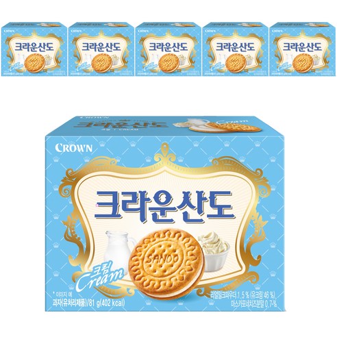 크라운산도 크림, 81g, 6개