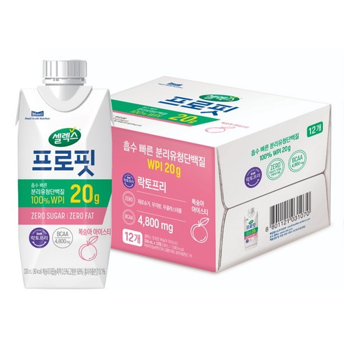 셀렉스 프로핏 드링크 복숭아, 330ml, 12개