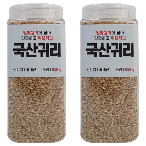 대한농산 통에담은 국산귀리, 650g, 2개