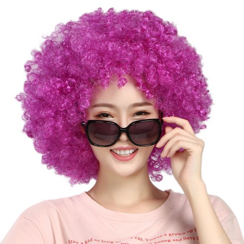파티 코스프레 가발 점보 뽀글이, 07퍼플