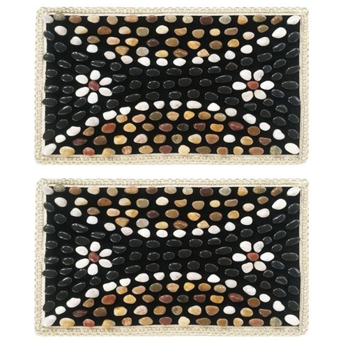 에코벨 자갈 지압 돌매트 꽃길 40 x 60 cm, 혼합색상, 2개