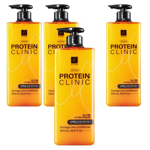 엘라스틴 아미노 프로틴 클리닉 단백질 손상 케어 컨디셔너, 855ml, 4개