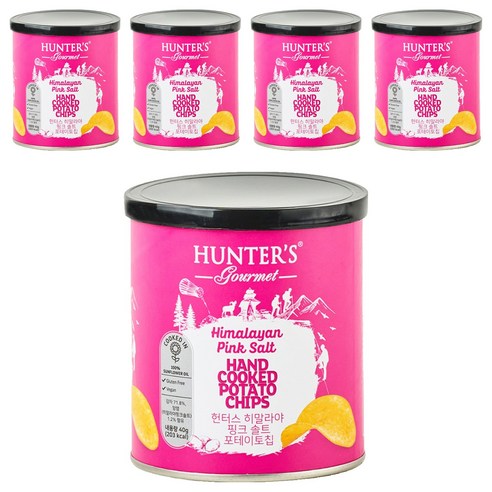 헌터스 히말라야 핑크 솔트 포테이토칩, 40g, 5개