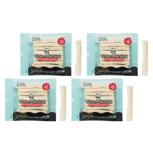 ANF 로하이드 화이트 스틱 강아지 간식 8p, 밀크, 110g, 4개