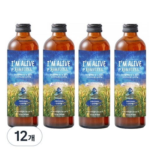 아임얼라이브 유기농 콤부차 오리지널, 315ml, 12개