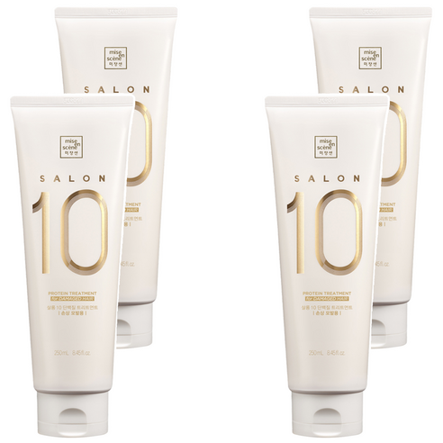 미쟝센 살롱10 단백질 트리트먼트 손상모발용, 250ml, 4개