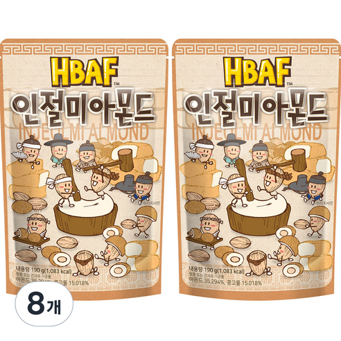 HBAF 인절미 아몬드, 190g, 8개