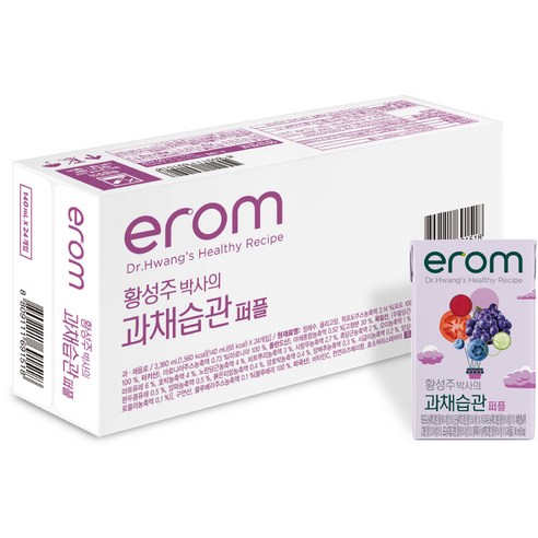 이롬 황성주 과채습관 퍼플, 140ml, 24개