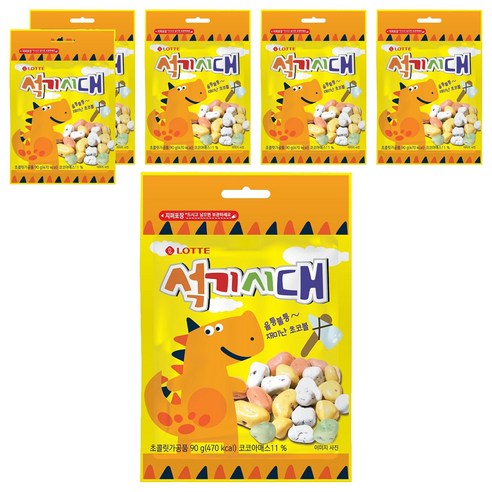롯데웰푸드 석기시대 초콜릿, 90g, 6개