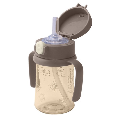 베베락 국내 제조 아이와 PPSU 원터치 빨대컵, 210ml, 1개, 초코