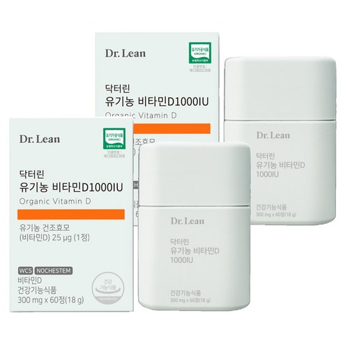 닥터린 유기농 비타민D 1000IU, 60정, 300mg, 2개