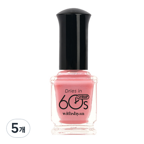 위드샨 시럽타입 반투명 60초 네일라커 매니큐어 9ml, M66 페어리시럽, 5개