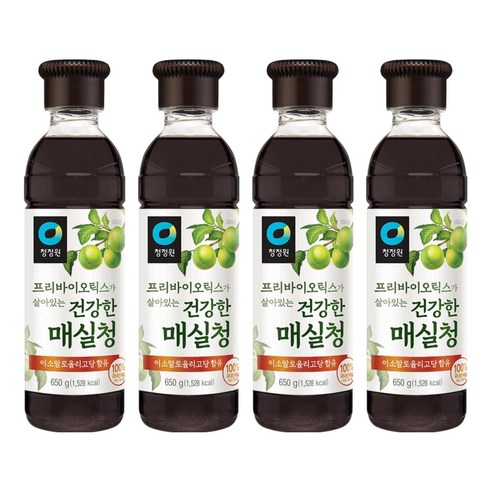청정원 건강한 매실청, 650g, 4개