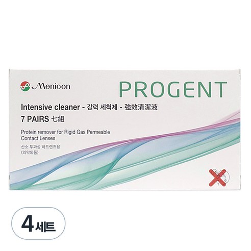 메니콘 프로젠트 하드렌즈 드림렌즈 단백질 제거제 세트, 4개, 5ml