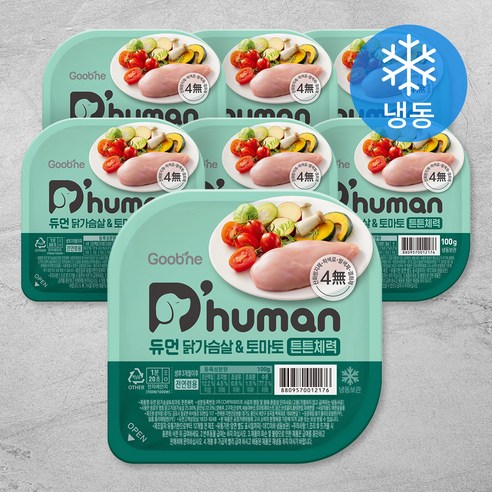 듀먼 전연령용 강아지 튼튼체력 화식사료, 닭, 100g, 7팩