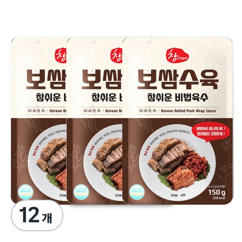 우리식품 보쌈수육 참쉬운 비법육수, 150g, 12개