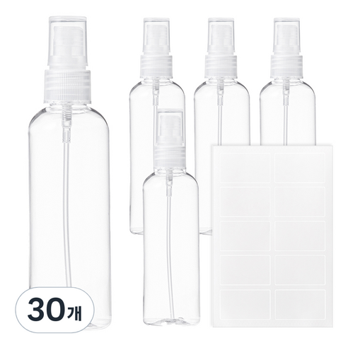코멧 스프레이 용기 100ml, 투명, 30개