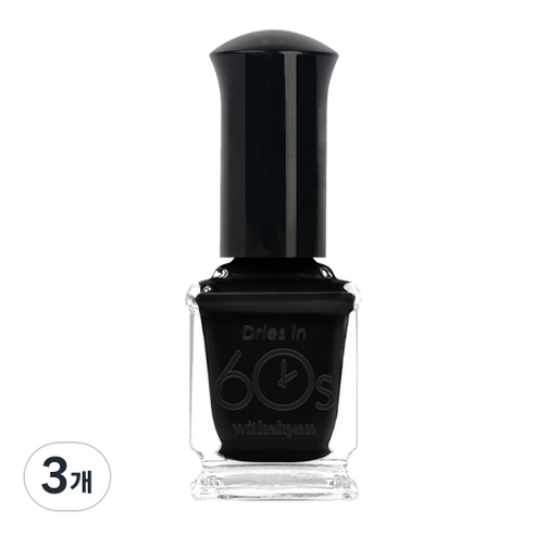 위드샨 유광타입 60초 네일라커 매니큐어 9ml, M59 블랙, 3개