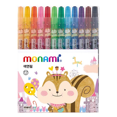 모나미 모니주 샤프식 색연필 핑크, 12색, 1개