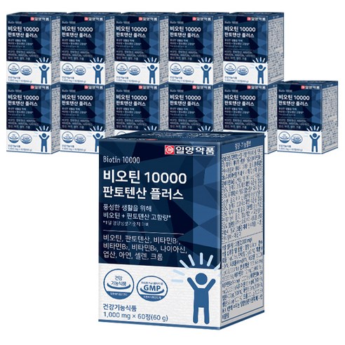 일양약품 비오틴 10000 판토텐산 플러스 60g, 60정, 12개
