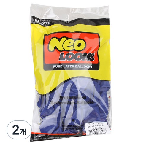 네오룬스 30cm 라운드풍선 50p, 스탠다드 블루, 2개