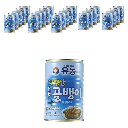 유동 자연산 골뱅이 통조림, 400g, 24개