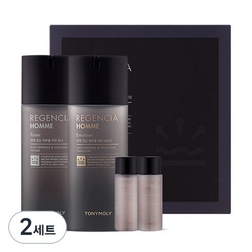 토니모리 리젠시아 옴므 스킨케어 세트, 2세트, 토너 130ml + 20ml + 에멀전 130ml + 20ml