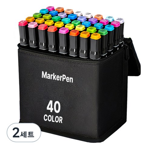 다다 디자인 드로잉 마커펜 천케이스, 2세트, 40색