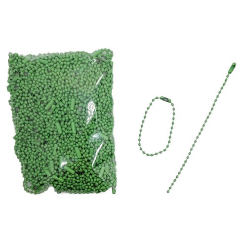 마다꾸미 볼체인 컬러군번줄 줄구슬 10cm, 그린, 50개