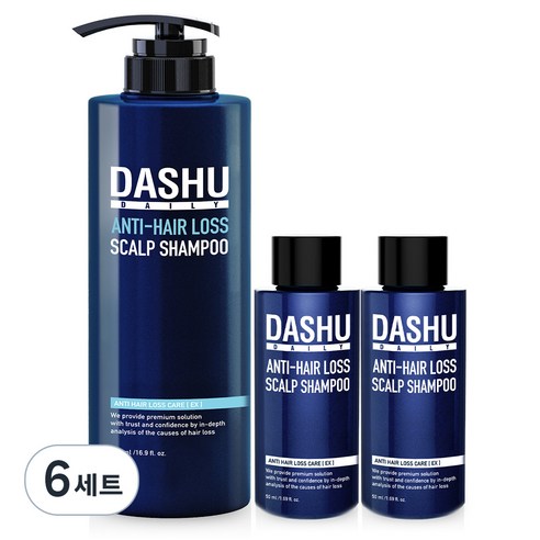 다슈 데일리 한방 두피 골드 두피케어 탈모샴푸 500ml + 50ml 2p 세트, 6개