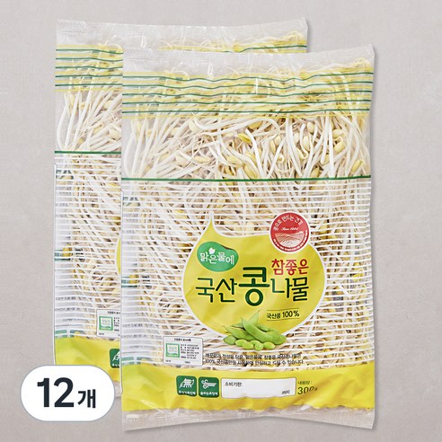 맑은물에 참좋은 국산콩나물, 300g, 12개