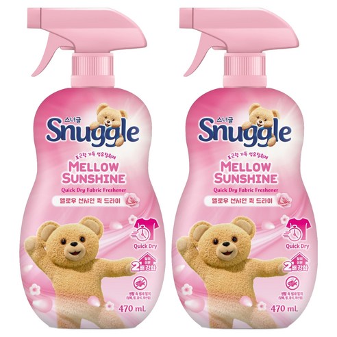 스너글 멜로우 선샤인 퀵 드라이 섬유탈취제 본품, 470ml, 2개